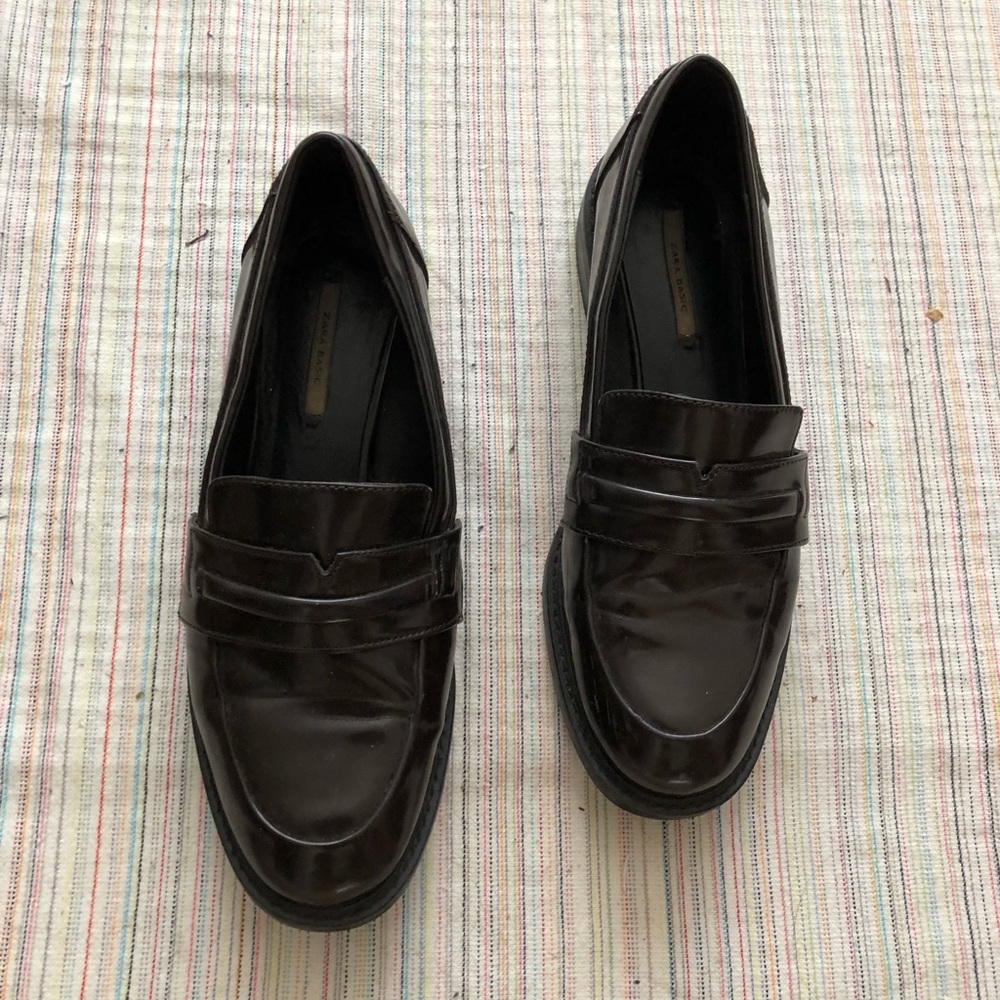 Dark brown Zara loafers